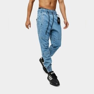 The Anti-Order Men Large Light Blue Denim Component Joggers Hip Hop Street Wear